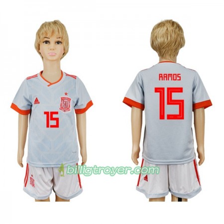 Billige Fotballdrakter Spania Sergio Ramos 15 Barn VM 2018 Bortedraktsett